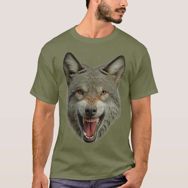 Timber Wolf Large Face T-Shirt (Front)