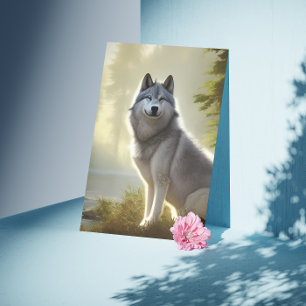 Timber Wolf Wildlife Portrait Card