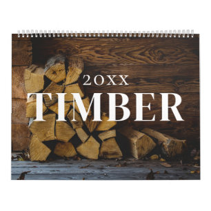 Timber wood log aesthetic nature wall calendar