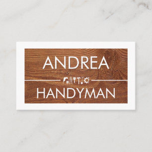Timber Wood White Frame Handyman Business Card