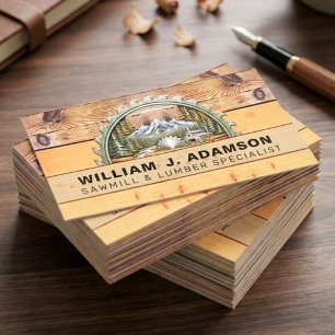 TIMBER YARD (TREE LUMBER) FIREWOOD & WOOD SAWMILL BUSINESS CARD