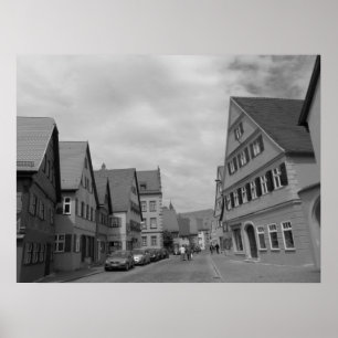 Timbered Style European Houses Poster