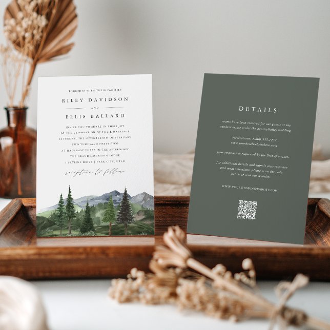 Timberline | All-in-One Forest & Mountain Wedding Invitation (Creator Uploaded)