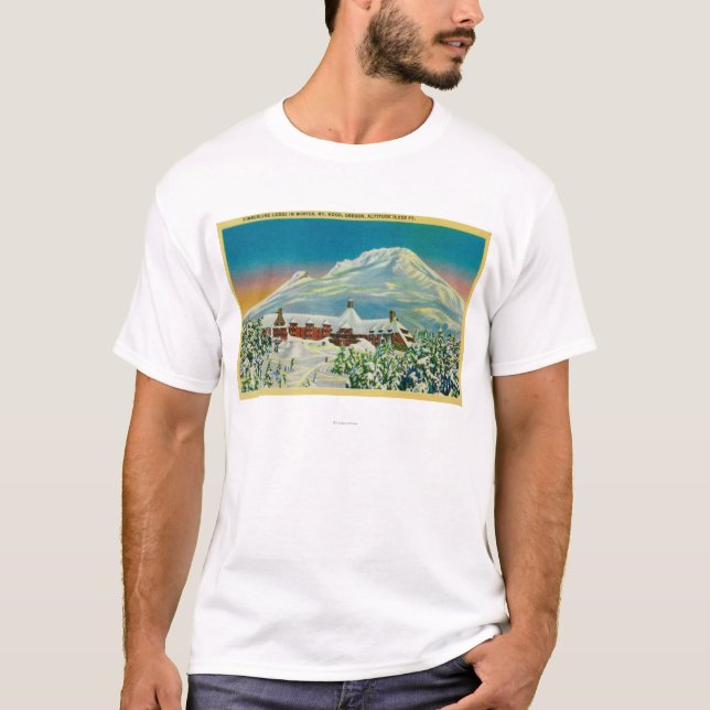 Timberline Lodge in Winter at Mt. Hood T-Shirt (Front)