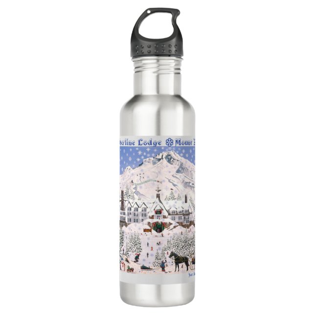 Timberline Lodge ~ Mount Hood Pillow 710 Ml Water Bottle (Front)