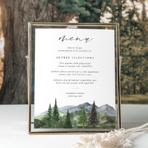 Timberline   Mountain Forest Wedding Menu Sign