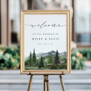 Timberline   Mountain Forest Wedding Welcome Sign