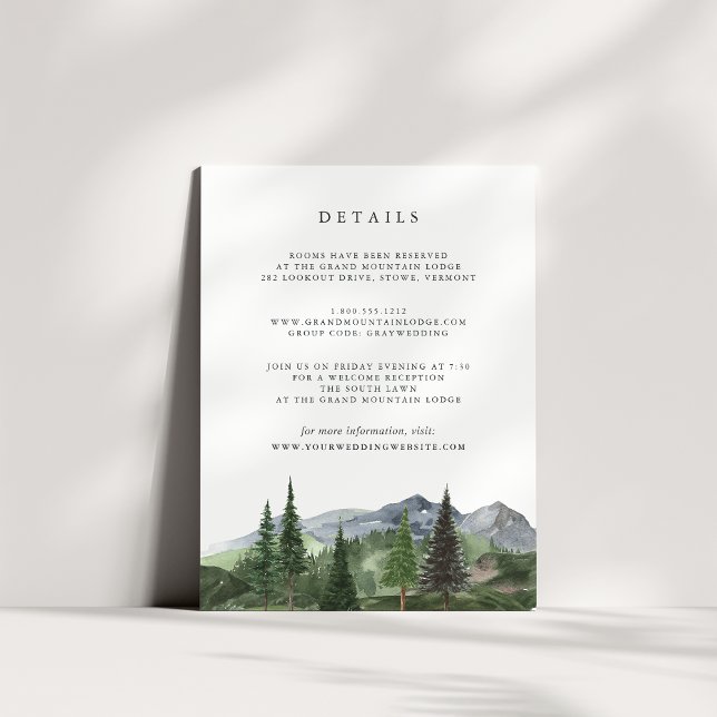 Timberline | Wedding Guest Details Enclosure Card (Creator Uploaded)