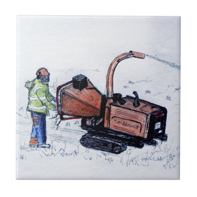Timberwolf wood chipper ceramic tile (Front)