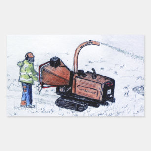 Timberwolf wood chipper rectangular sticker