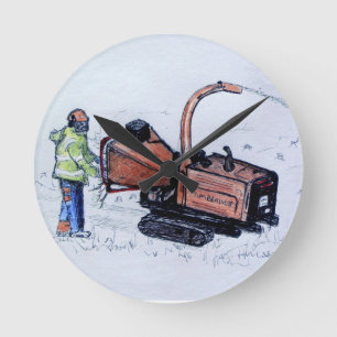 Timberwolf wood chipper round clock