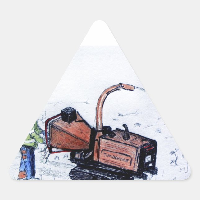 Timberwolf wood chipper triangle sticker (Front)