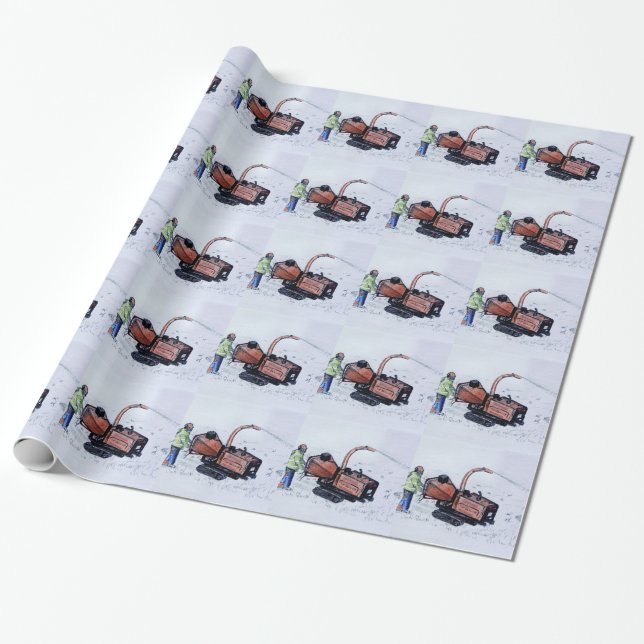 Timberwolf wood chipper wrapping paper (Unrolled)
