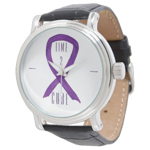 Time 2 Cure Purple Awareness Ribbon Wrist Watch