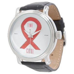Time 2 Cure Red Awareness Ribbon Wrist Watch
