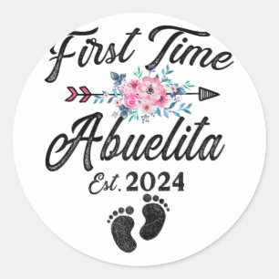 Time Abuelita 2024 Mothers Day Soon To Be Grandma  Classic Round Sticker
