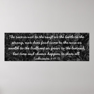 Time and Chance bible verse Ecclesiastes 9:11-12 Poster