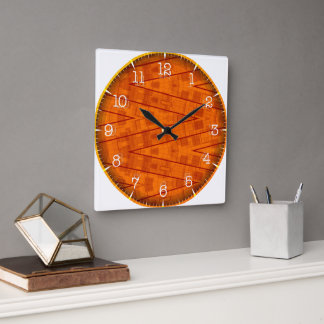 Time and illustrated art on your wall. square wall clock