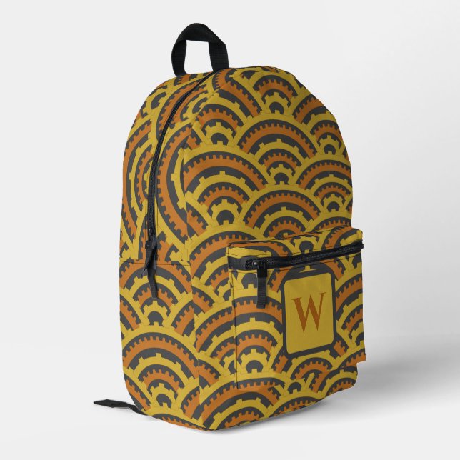 Time Arches Printed Backpack (Back Corner Left)