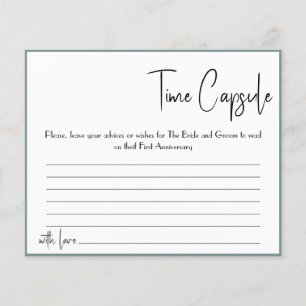 Time Capsule Advice Card Bridal Shower