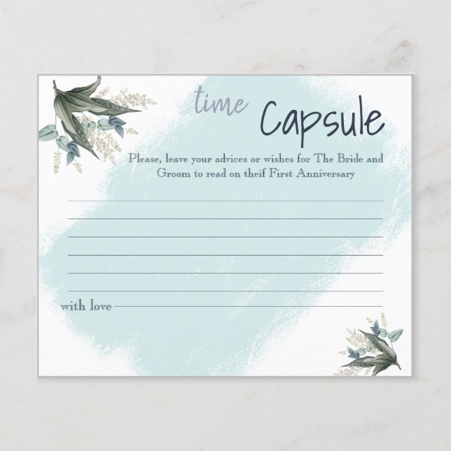 Time Capsule Advice Card Bridal Shower (Front)