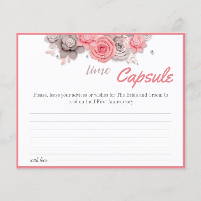 Time Capsule Advice Couple Bridal Shower Card (Front)