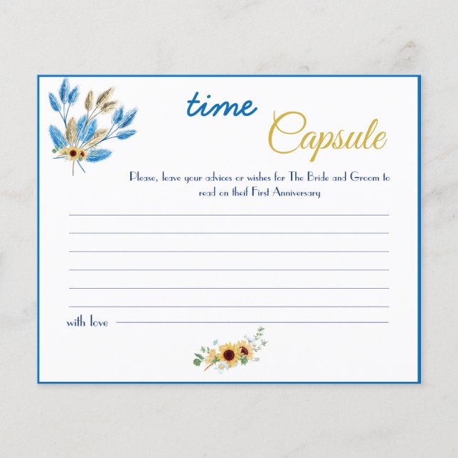 Time Capsule Advice Couple Bridal Shower Card Flye (Front)