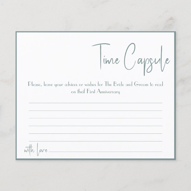 Time Capsule Advice Couple Bridal Shower Card Flye (Front)