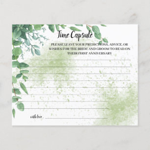 Time Capsule Advice Eucalyputs Bridal Shower Card