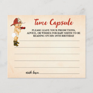 Time Capsule Advice for Baby Firefighter Shower Flyer