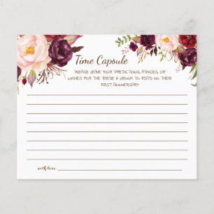 Time Capsule Advice for Couple Bridal Shower card