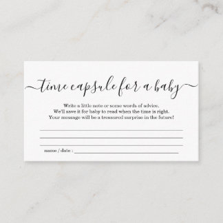 Time Capsule Baby Shower Enclosure Card