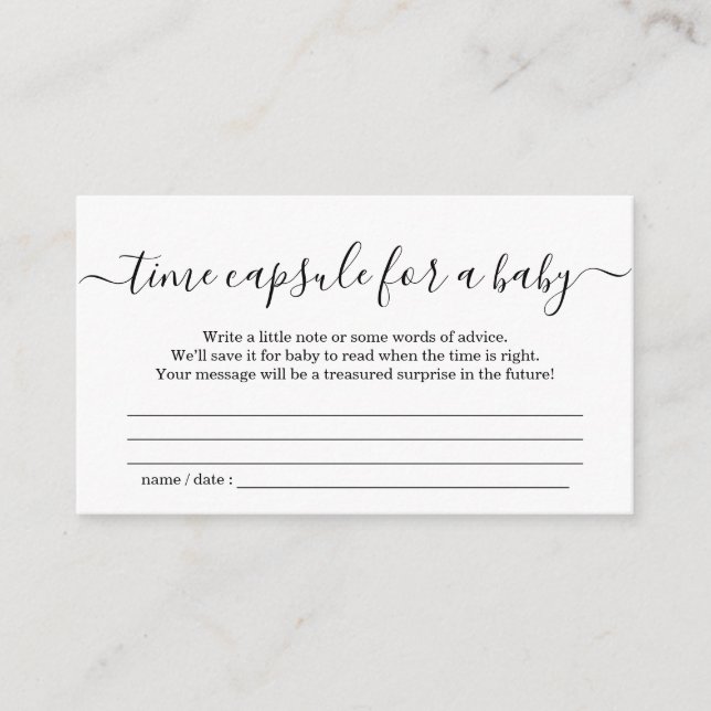 Time Capsule Baby Shower Invitation Simple (Front)