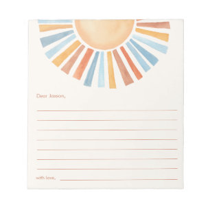 Time capsule Boho sunshine sun yellow blue Notepad