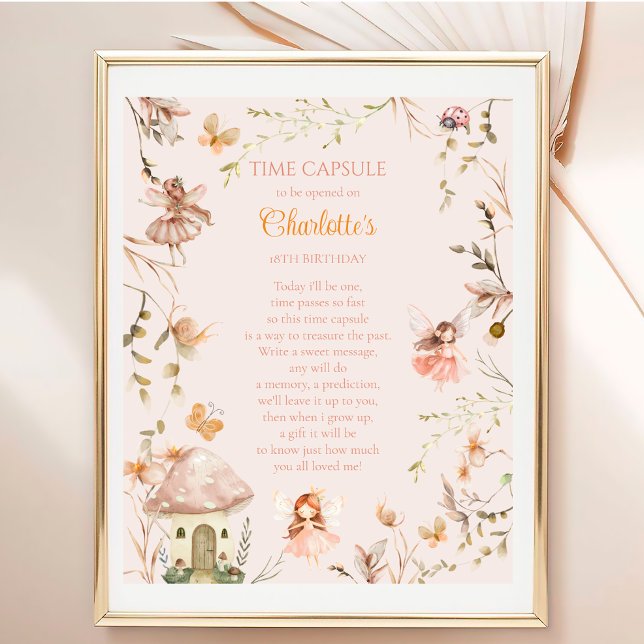 Time Capsule Fairy Mushroom Cottage Boho Birthday Poster (Creator Uploaded)
