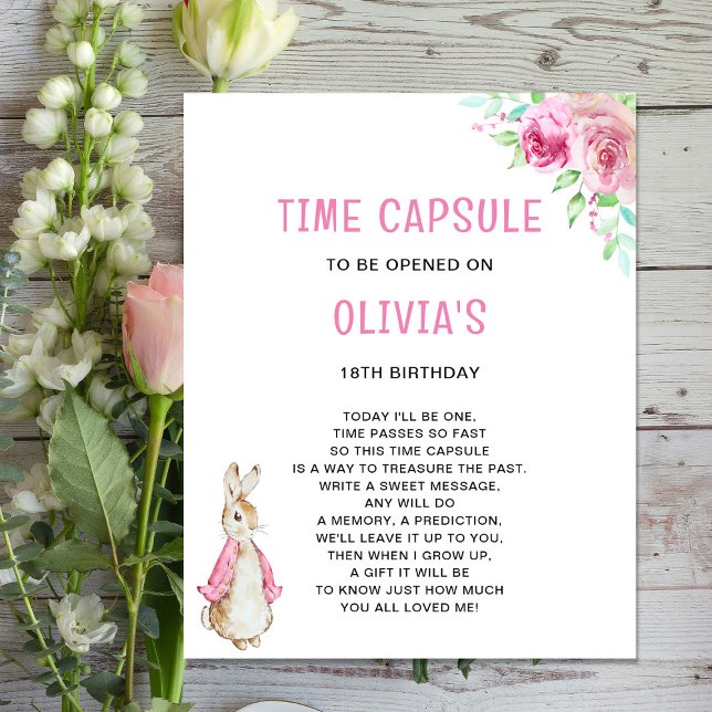 Time Capsule Peter rabbit Pink Birthday Poster (Creator Uploaded)