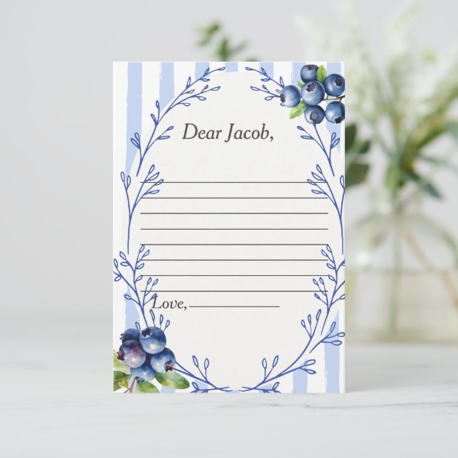 Time Capsule Poem  Blueberry  Response card (Standing Front)