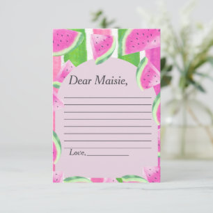 Time Capsule Poem Pink Watermelon Response card