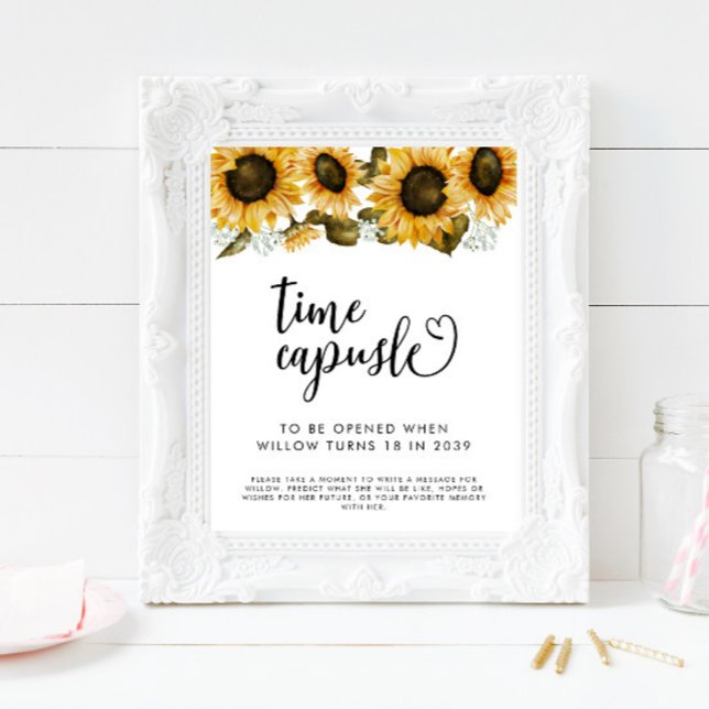 Time Capsule Sign | Sunflower Birthday Party (Creator Uploaded)