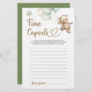 Time Capsule Teddy Bear Baby Shower