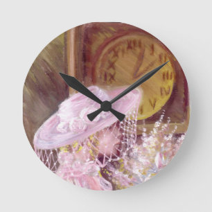Time click with traditional painting round clock