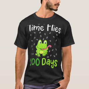 Time Flies 100 Days Frog - Happy 100th Day Of Scho T-Shirt