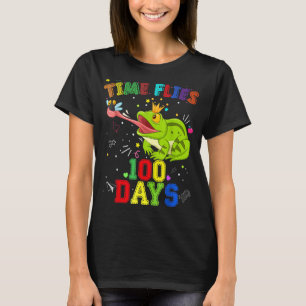 Time Flies 100 Days Frog - Happy 100th Day Of Scho T-Shirt