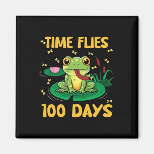 Time Flies 100 Days Of School Frog Teacher Student Magnet