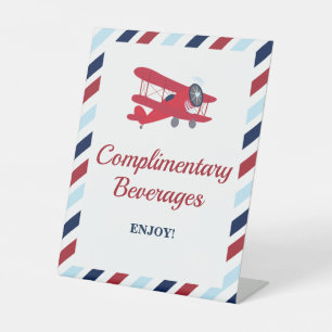Time Flies Aeroplane Birthday Beverages Sign