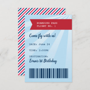 Time Flies Aeroplane Birthday Insert Invitation