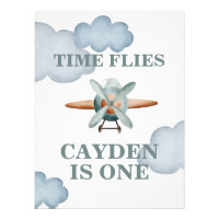 Time Flies Aeroplane Birthday Photo Print