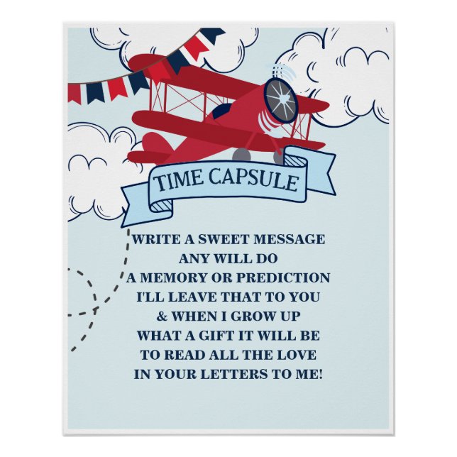 Time Flies Aeroplane Birthday Time Capsule Poster (Front)