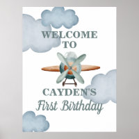 Time Flies Aeroplane Birthday Welcome Sign