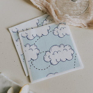 Time Flies Aeroplane Clouds Birthday Napkin